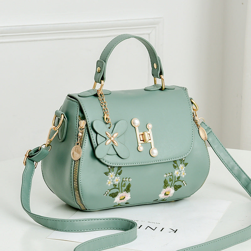 Fiorelle Women's Elegant Embroidered Flap Bucket Bag – Stylish Convertible Crossbody Shoulder Bag
