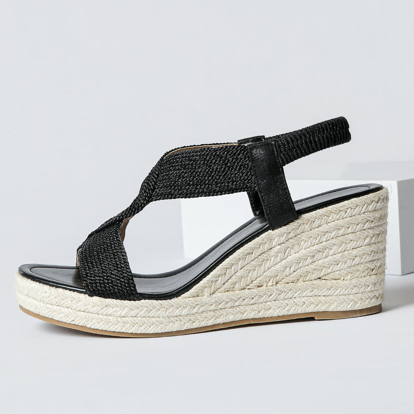 Fiorelle Women's Ria Braid Artisan Platform Wedge Sandals – Sculpted Woven Rope Open-Toe Roman Sandals (US 4–10.5)