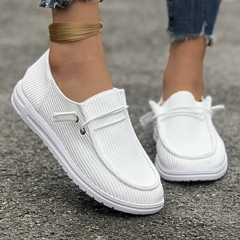 Fiorelle Large size casual shoes spring and autumn new flat-soled low-top loafers for women