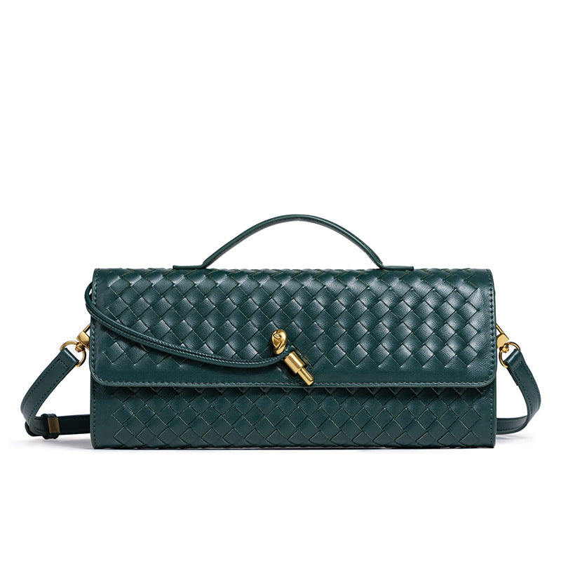 Fiorelle Women's Celestial Baguette Clutch - Kiss-Lock Woven Minaudière with Chain Strap
