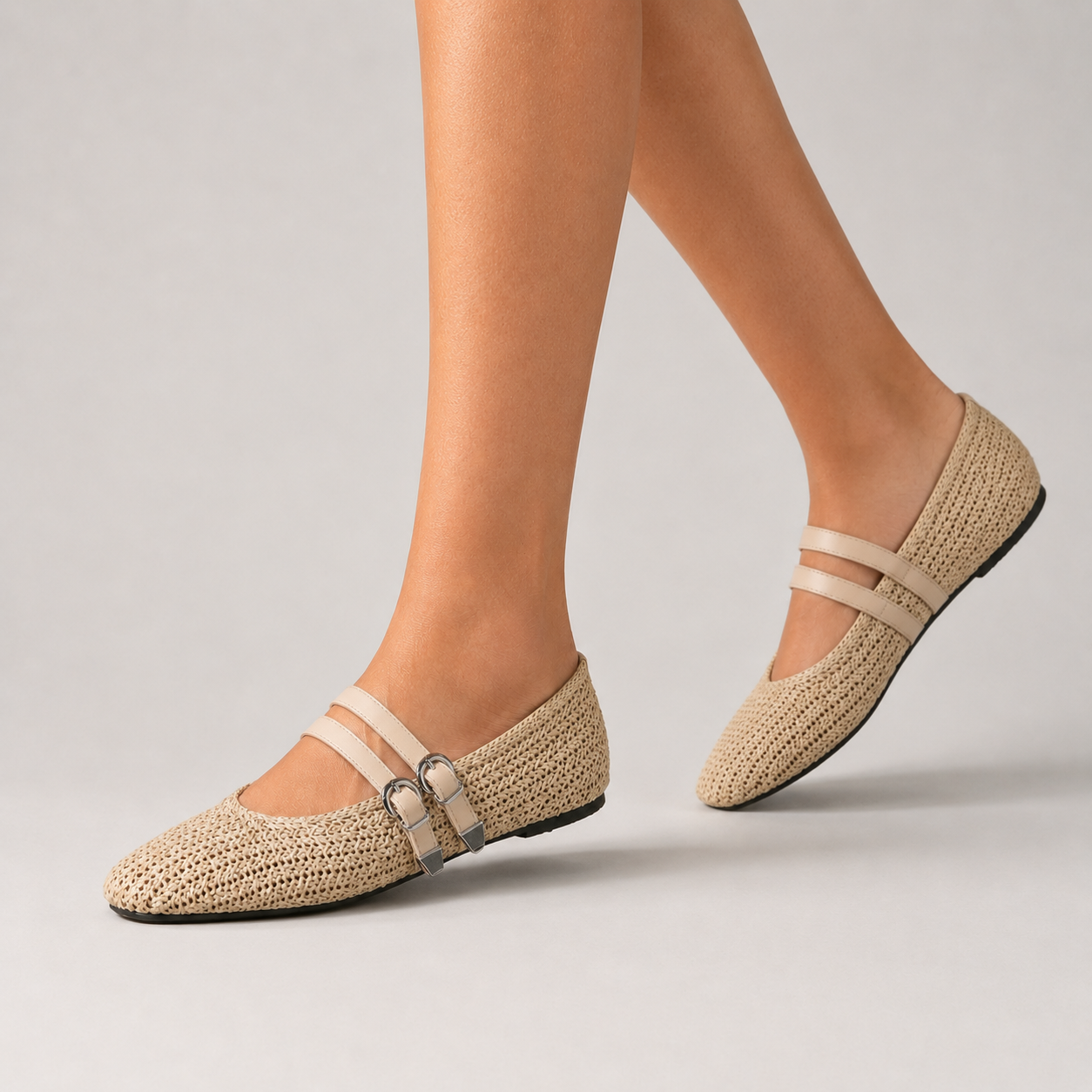 Olivia Double Strap Flats