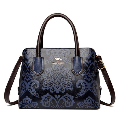 Fiorelle Women's Gilded Heirloom Satchel - Hand-Tooled Embossed Leather Convertible with Timeless Architecture & Artisan Legacy