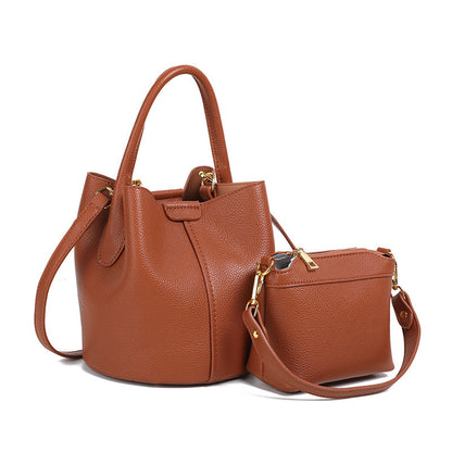 Fiorelle Women’s Regent Plaid Bucket Satchel — Heritage Check Full-Grain Leather Convertible with Detachable Pouch & Effortless Transition Carry