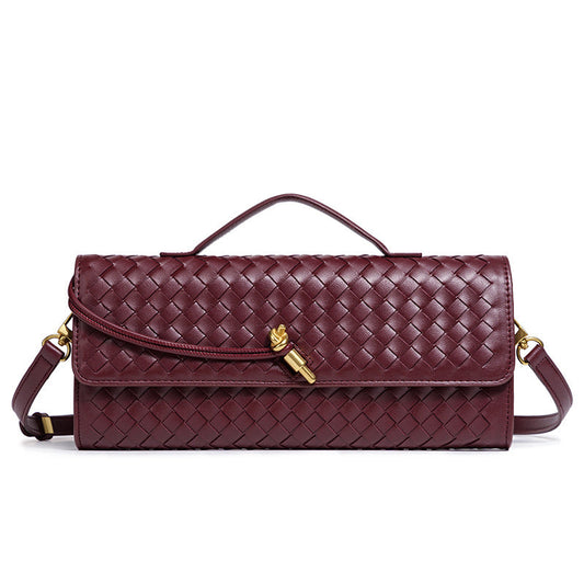 Fiorelle Women's Celestial Baguette Clutch - Kiss-Lock Woven Minaudière with Chain Strap