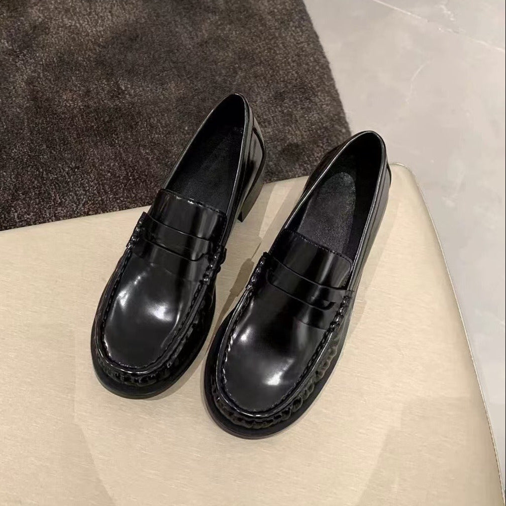 Fiorelle Women's Classic Genuine Leather Loafers Slip-on Round Toe Low Heel Work Flats