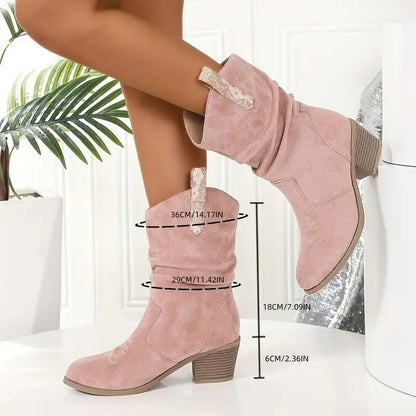 Fiorelle Women's Western Tassel Boots - Braided Buckle Cowboy Ankle Boots with Block Heel & Pointed Toe (US 5-10)