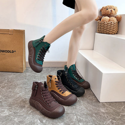 Fiorelle 2025 Autumn/Winter High-Top Sneakers for Women, Trendy & Versatile Casual Platform Shoes, Comfortable Stylish Fashionable Streetwear, Breathable and Durable