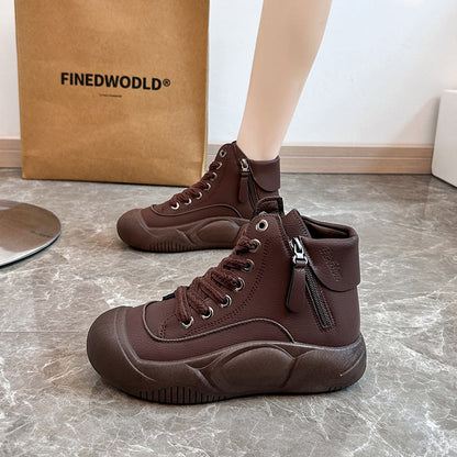 Fiorelle 2025 Autumn/Winter High-Top Sneakers for Women, Trendy & Versatile Casual Platform Shoes, Comfortable Stylish Fashionable Streetwear, Breathable and Durable
