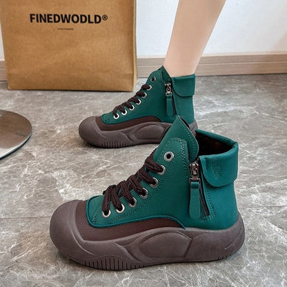 Fiorelle 2025 Autumn/Winter High-Top Sneakers for Women, Trendy & Versatile Casual Platform Shoes, Comfortable Stylish Fashionable Streetwear, Breathable and Durable