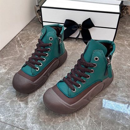 Fiorelle 2025 Autumn/Winter High-Top Sneakers for Women, Trendy & Versatile Casual Platform Shoes, Comfortable Stylish Fashionable Streetwear, Breathable and Durable