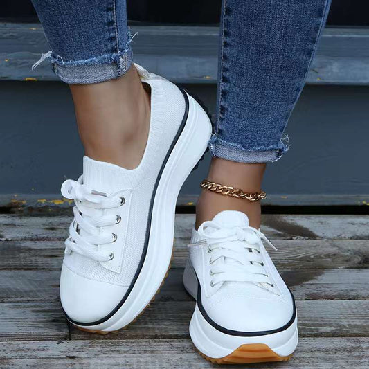 Fiorelle Women's Plus Size Casual Platform Knit Breathable Outdoor Sports Shoes