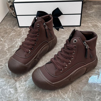 Fiorelle 2025 Autumn/Winter High-Top Sneakers for Women, Trendy & Versatile Casual Platform Shoes, Comfortable Stylish Fashionable Streetwear, Breathable and Durable