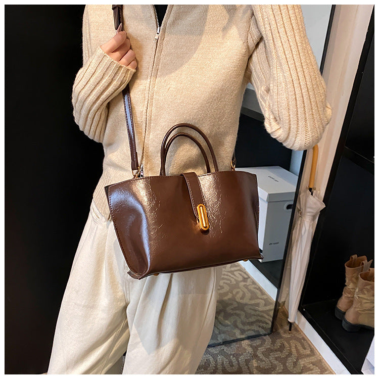 Fiorelle Women's Polished Commuter Tote -  Textured Leather Convertible Work Bag | Spacious Crossbody to Handheld Carryall for Professionals