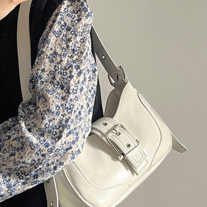 Fiorelle Women's Luna Saddle Bag – Retro Chic Crossbody Shoulder Bag | Y2K Minimalist Purse