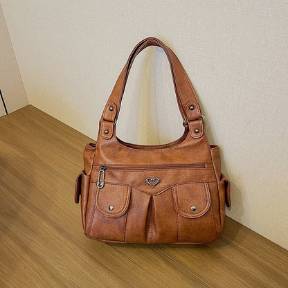 Fiorelle Women's Large Capacity Crossbody Bag - Premium Leather Underarm Purse for Commuter, Travel & Work, Adjustable Strap & Anti-Theft Design