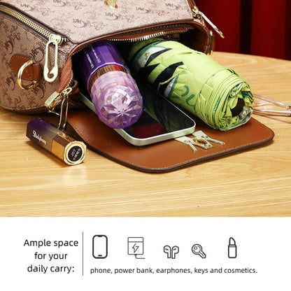 Fiorelle Women's Classic Letter Print Apple Bag - Multi-Way Crossbody Shoulder Tote Handbag Purse