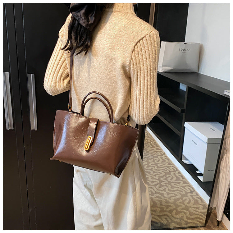 Fiorelle Women's Polished Commuter Tote -  Textured Leather Convertible Work Bag | Spacious Crossbody to Handheld Carryall for Professionals