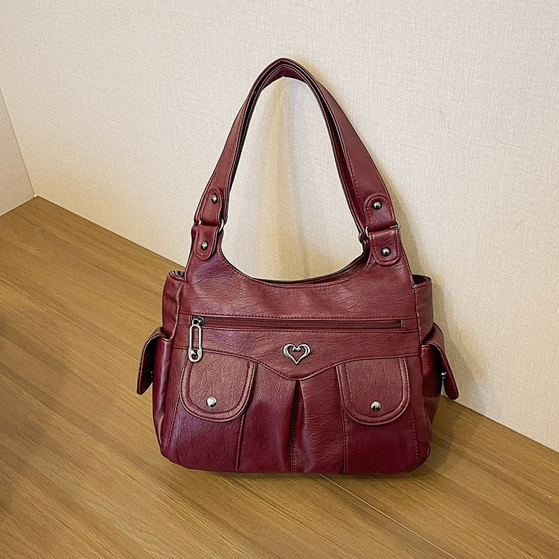 Fiorelle Women's Large Capacity Crossbody Bag - Premium Leather Underarm Purse for Commuter, Travel & Work, Adjustable Strap & Anti-Theft Design
