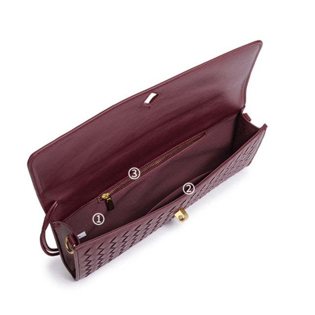 Fiorelle Women's Celestial Baguette Clutch - Kiss-Lock Woven Minaudière with Chain Strap