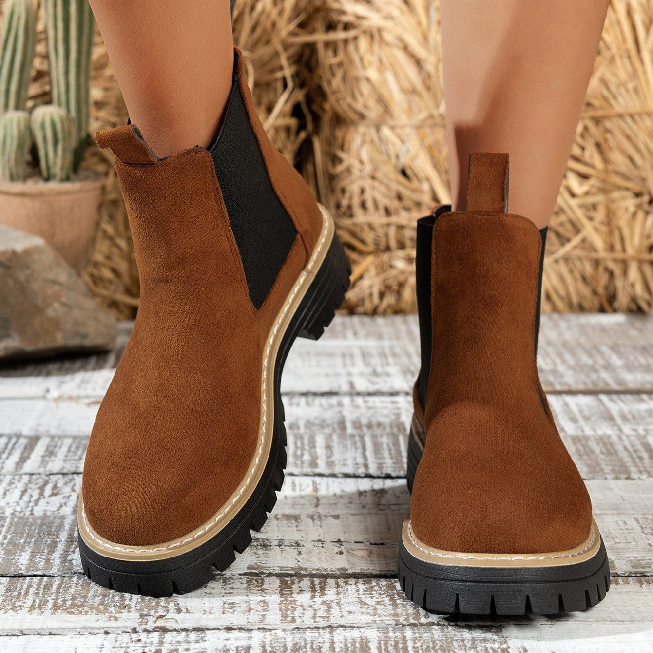 Fiorelle Women's ClassicKick Boots - Effortless Slip-On Ankle Boots with Chelsea Style (US 5-10.5)