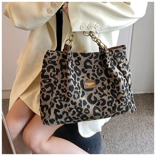 Fiorelle Women‘s Vintage Leopard Print Commuter Tote Spacious Work-to-Weekend Shoulder Bag