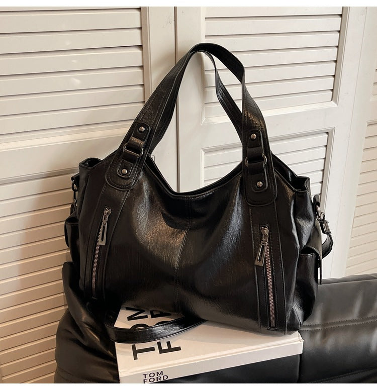 Fiorelle Women's Large-Capacity Vintage Tote Bag: Versatile High-End Shoulder and Handbag, Suitable for Crossbody Wear