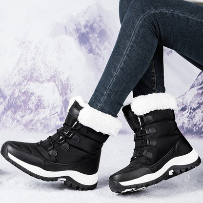 Fiorelle Women's Thermal Winter Hiking Boots - High-Cut Fleece Lined Snow Boots (Pink, White & Black - US 5-10)