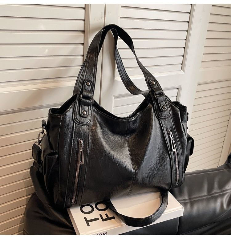 Fiorelle Women's Large-Capacity Vintage Tote Bag: Versatile High-End Shoulder and Handbag, Suitable for Crossbody Wear