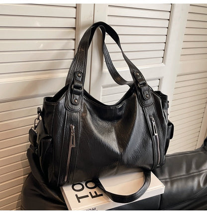 Fiorelle Women's Large-Capacity Vintage Tote Bag: Versatile High-End Shoulder and Handbag, Suitable for Crossbody Wear