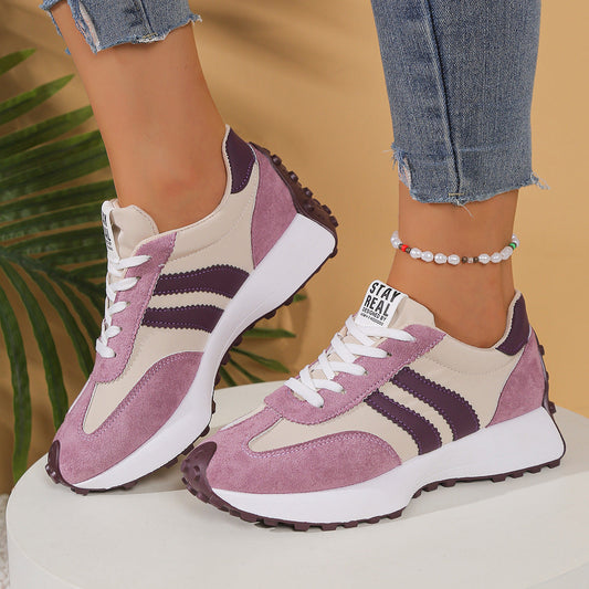 Fiorelle Women's Athena Curve Chunky Retro Runner Sneakers – Extended-Size Vintage Dad Walking Shoes with Sculpted Waist (US 5–11.5)