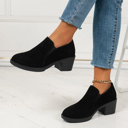 Fiorelle Women's London Slip-On Loafer - Mid Heel Professional Deep Vamp Flat (US 4-10.5)