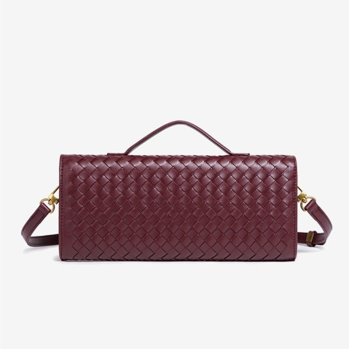 Fiorelle Women's Celestial Baguette Clutch - Kiss-Lock Woven Minaudière with Chain Strap