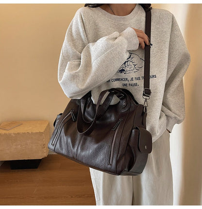 Fiorelle Women's Large-Capacity Vintage Tote Bag: Versatile High-End Shoulder and Handbag, Suitable for Crossbody Wear