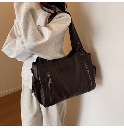 Fiorelle Women's Large-Capacity Vintage Tote Bag: Versatile High-End Shoulder and Handbag, Suitable for Crossbody Wear