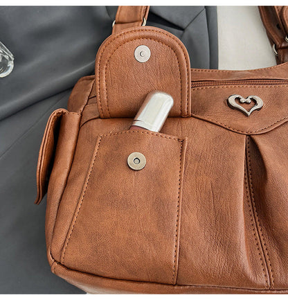 Fiorelle Women's Large Capacity Crossbody Bag - Premium Leather Underarm Purse for Commuter, Travel & Work, Adjustable Strap & Anti-Theft Design