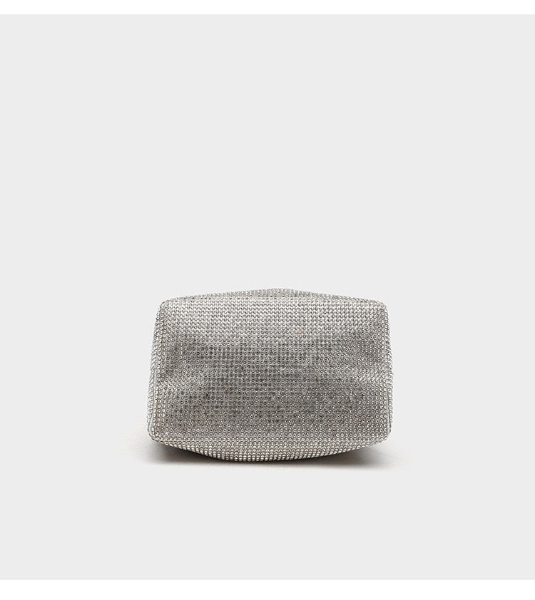 Fiorelle Women's Celestial Cache Bucket - Crystal-Encrusted Drawstring Minaudière with Detachable Constellation Chain