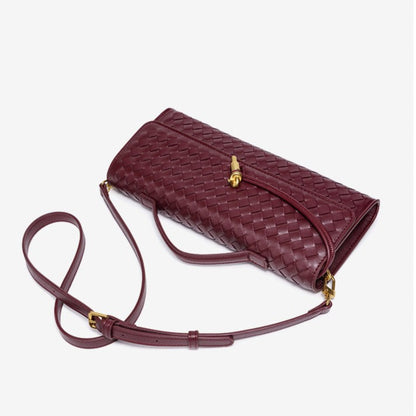 Fiorelle Women's Celestial Baguette Clutch - Kiss-Lock Woven Minaudière with Chain Strap