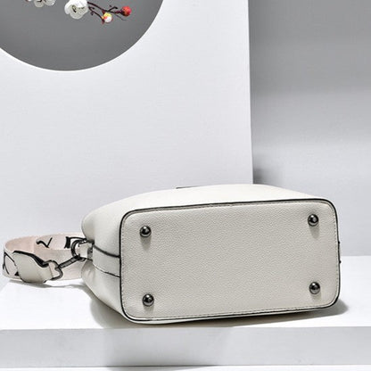 Fiorelle Women’s Signature-Buckle Square Bucket Bag - Premium Convertible Shoulder & Crossbody with Architectural Silhouette & Elevated Minimalism