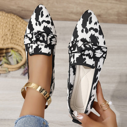Fiorelle Women's Plus Size Fashion Flyknit Slip-On Pointed-Toe Casual Flats
