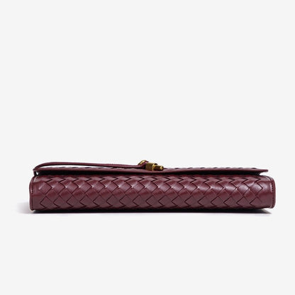 Fiorelle Women's Celestial Baguette Clutch - Kiss-Lock Woven Minaudière with Chain Strap