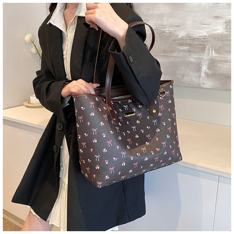 Fiorelle Women‘s Large Capacity Floral Tote Bag | Fashionable & Versatile Daily Commuter Shoulder Bag