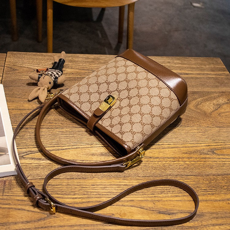 Fiorelle Women's Rabbit Muse Bucket Bag - Heritage Print & Crafted Leather Convertible Carry with Signature Charm & Optimized Capacity