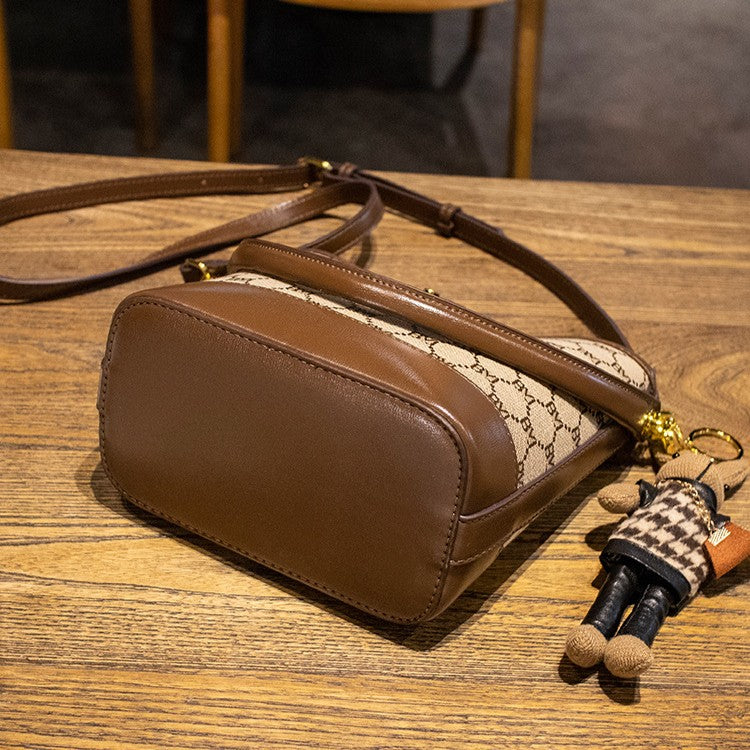 Fiorelle Women's Rabbit Muse Bucket Bag - Heritage Print & Crafted Leather Convertible Carry with Signature Charm & Optimized Capacity