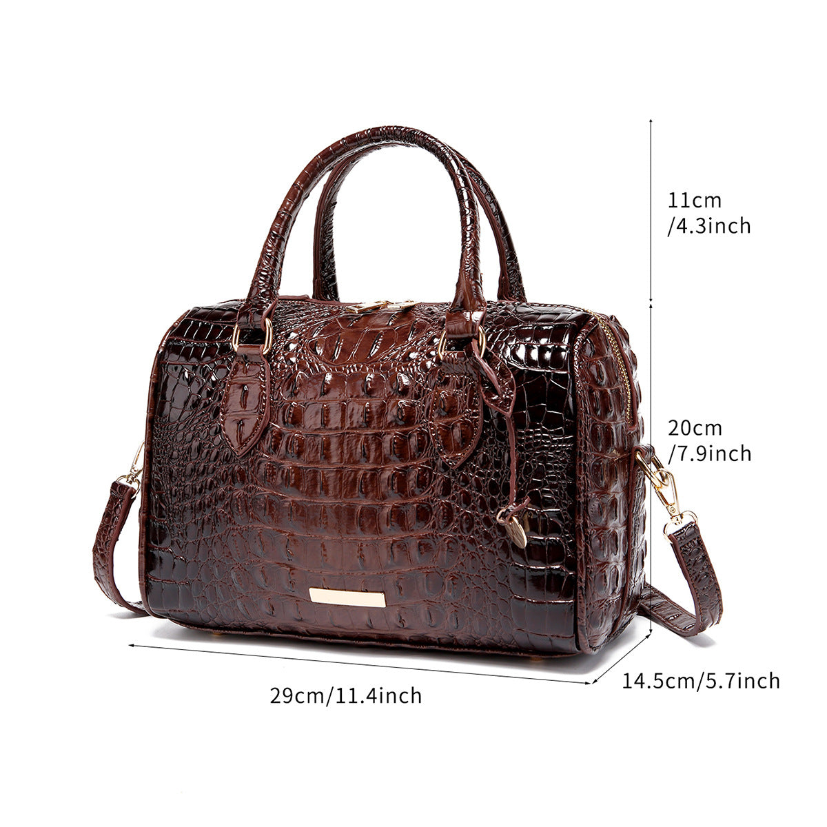 Fiorelle Women's Vintage Crocodile-Embossed Crossbody Bag – Travel-Ready Underarm Handbag