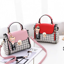 Fiorelle Women's Tartan-Trim Mini Crossbody - 3-Way Convertible Bag w/ Color-Block & Enamel Charms, Textured PU Small Purse