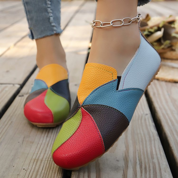 Fiorelle Women’s Norielle Slip-On Colorblock Loafers – Round Toe Casual Flat Shoes (US 5–10.5)
