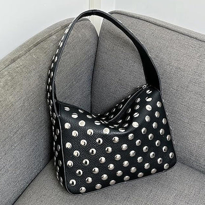 Fiorelle Women's Retro Rider Bag – Artisan-Embellished Underarm Shoulder Bag with Rivet Hardware