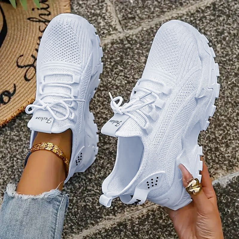 Fiorelle Women’s AirWeave Sneakers – Breathable Mesh Lightweight Flat Shoes (US 5–10.5)