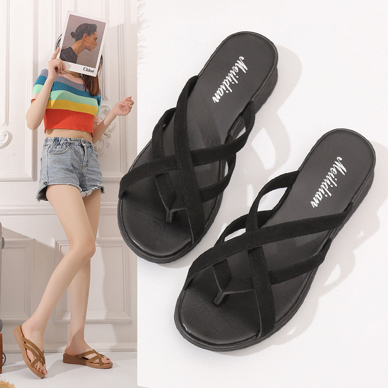 Fiorelle Women’s Vela Flat Toe-Ring Slides – Comfortable Slightly-Heeled Fashion Beach Sandals (US 5–10.5)