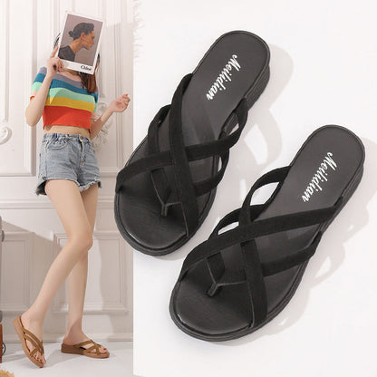 Fiorelle Women’s Vela Flat Toe-Ring Slides – Comfortable Slightly-Heeled Fashion Beach Sandals (US 5–10.5)
